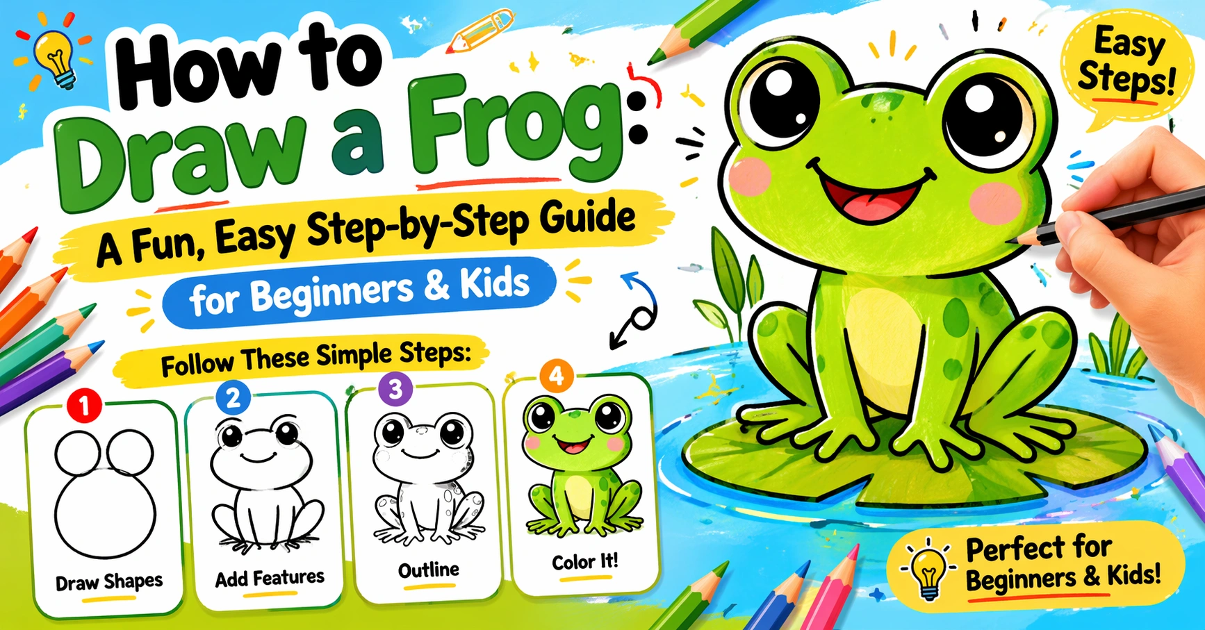 how to draw a frog