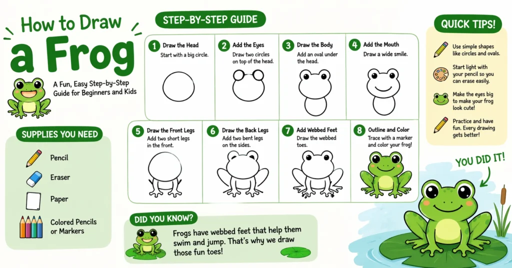 how to draw a frog