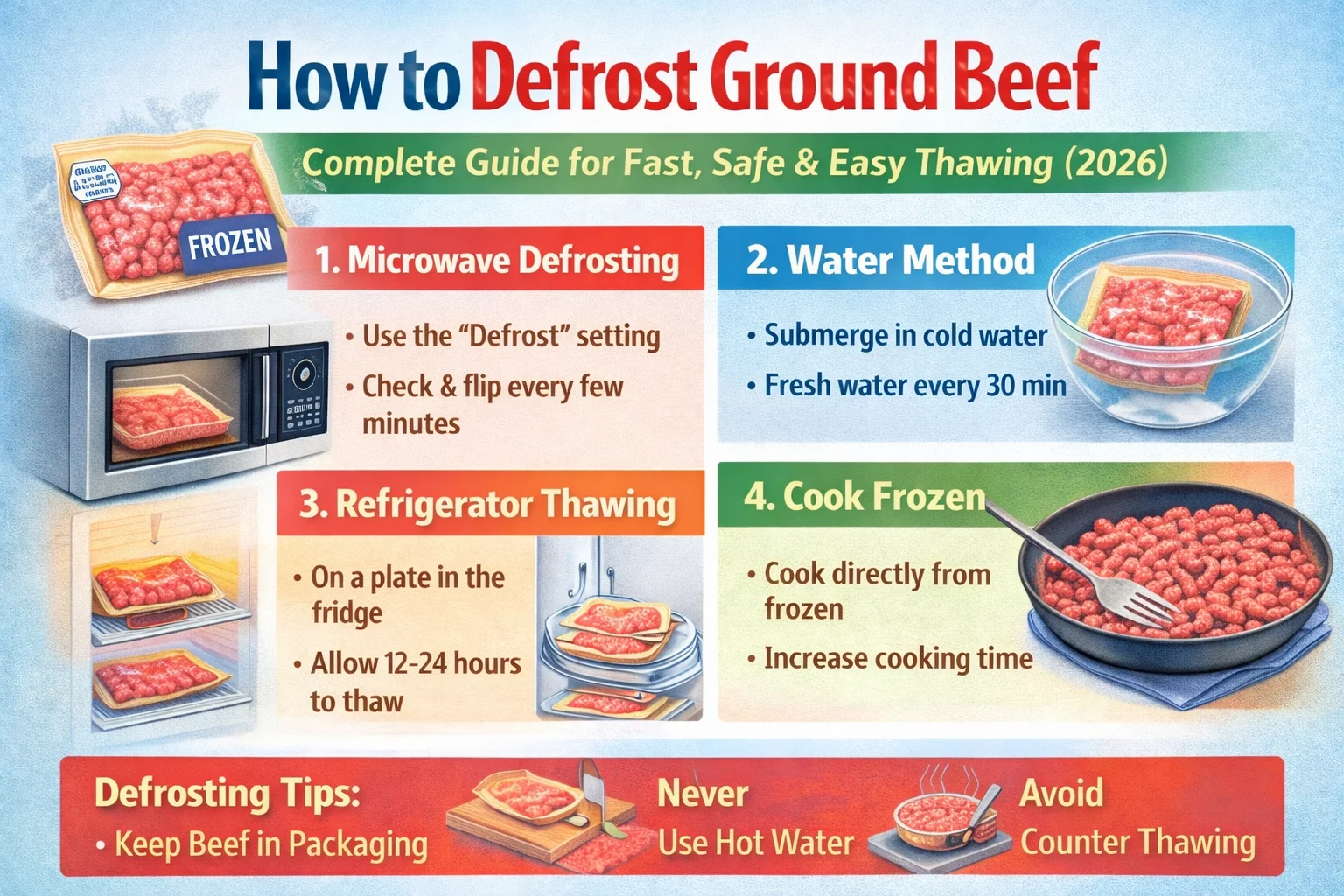 how to defrost ground beef