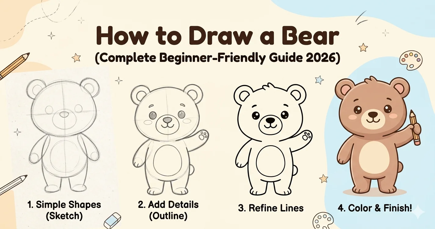 how to draw a bear